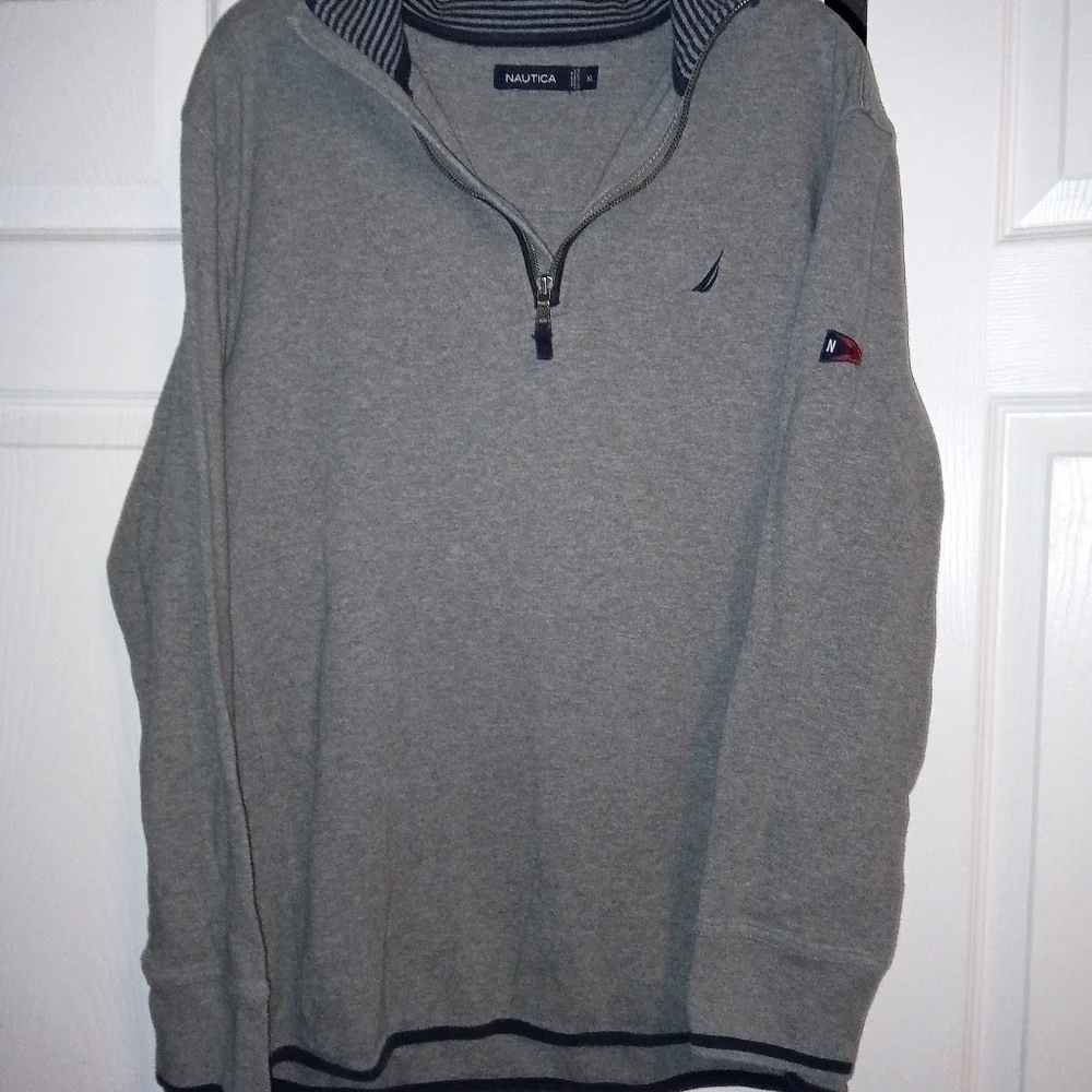 Nautica half zip gray heavy sweater